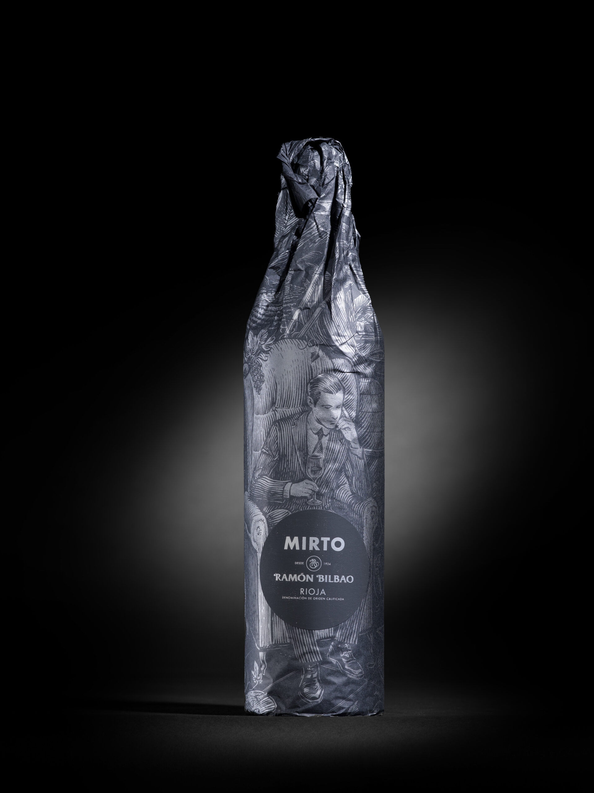 Impresión plata papel seda negra 16g.